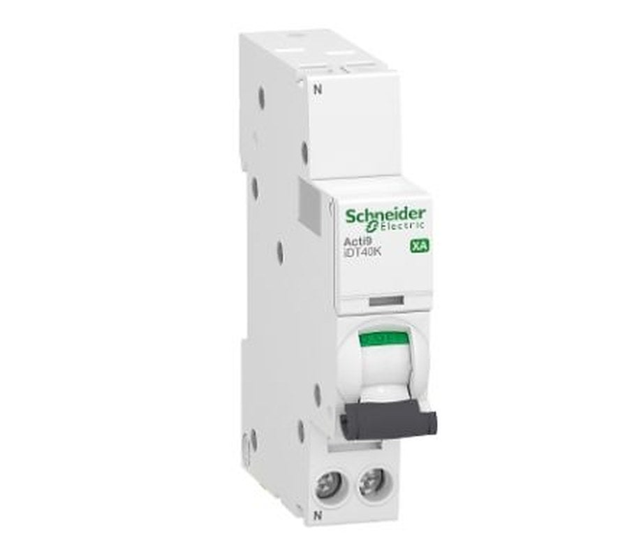 Schneider Electric Acti9 Acti9 iDT40K XA Miniature Circuit Breaker, 1-Pole, 10A, Type C, 230V ac AC, 4500 A Breaking