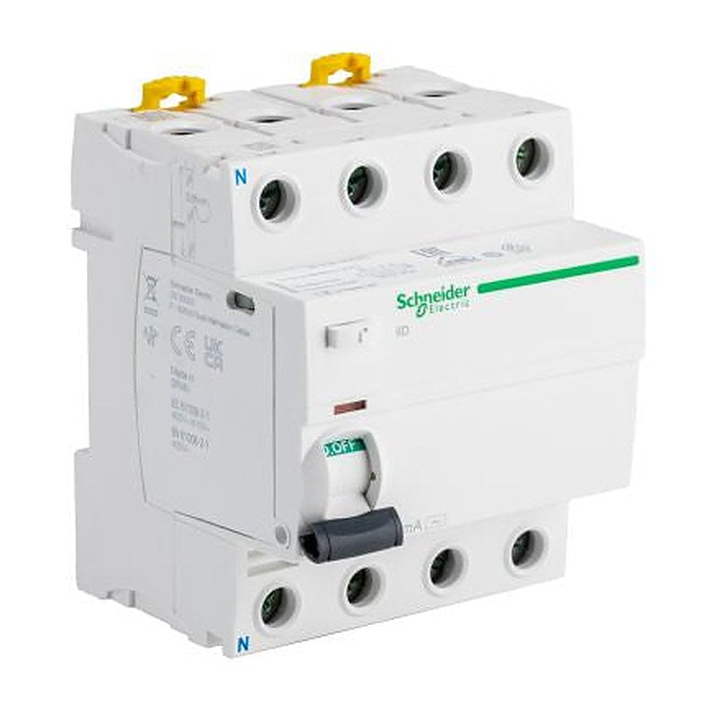 Schneider Electric IID Series Residual Current Circuit Breaker, 63A, 4-Pole, 300 mA, Type AC, 1500 A 415V ac