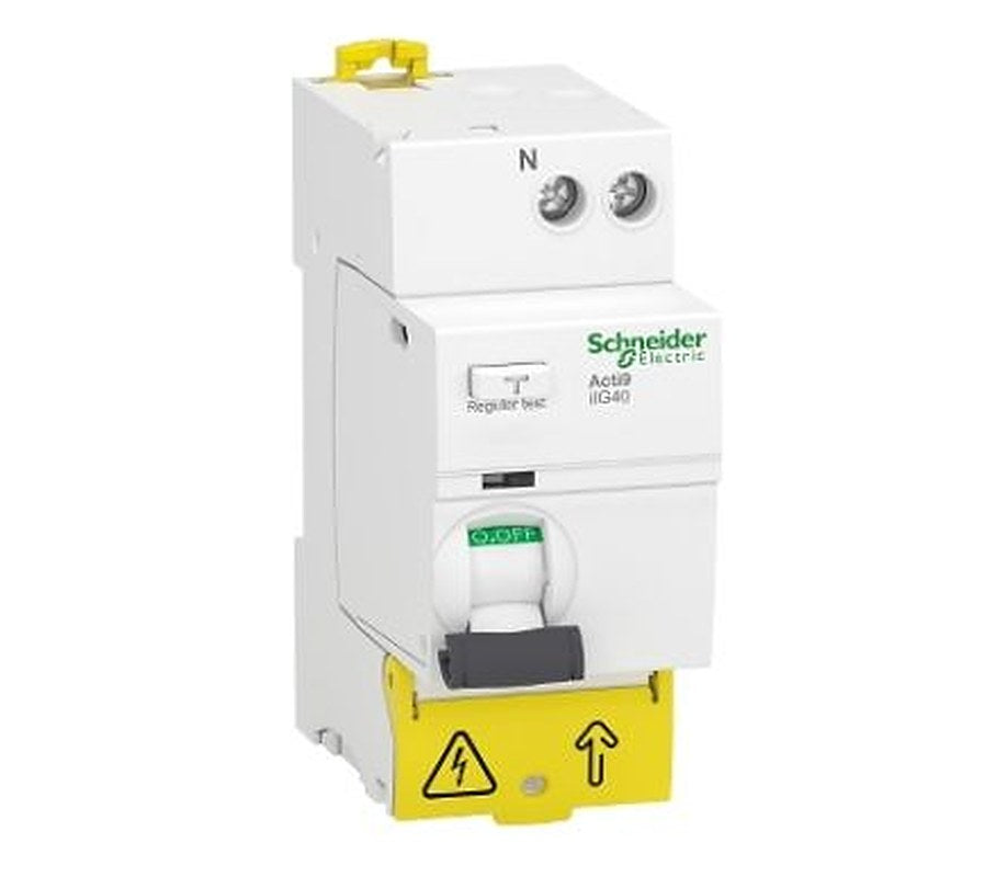 Schneider Electric Acti9 iIG40 Series Residual Current Circuit Breaker, 63A, 1-Pole, 30 mA, Type AC, 1500 A 230V ac
