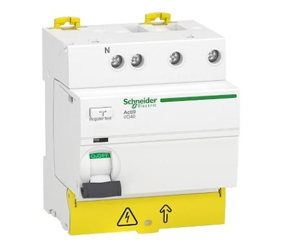 Schneider Electric Acti9 iIG40 Series Residual Current Circuit Breaker, 40A, 3+N-Pole, 30 mA, Type AC, 1500 A 230V ac