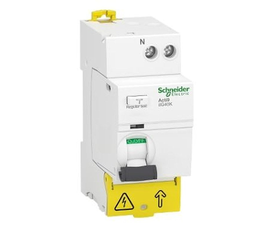 Schneider Electric Acti9 iIG40K Series Residual Current Circuit Breaker, 25A, 1-Pole, 30 mA, Type AC, 500 A 230V ac