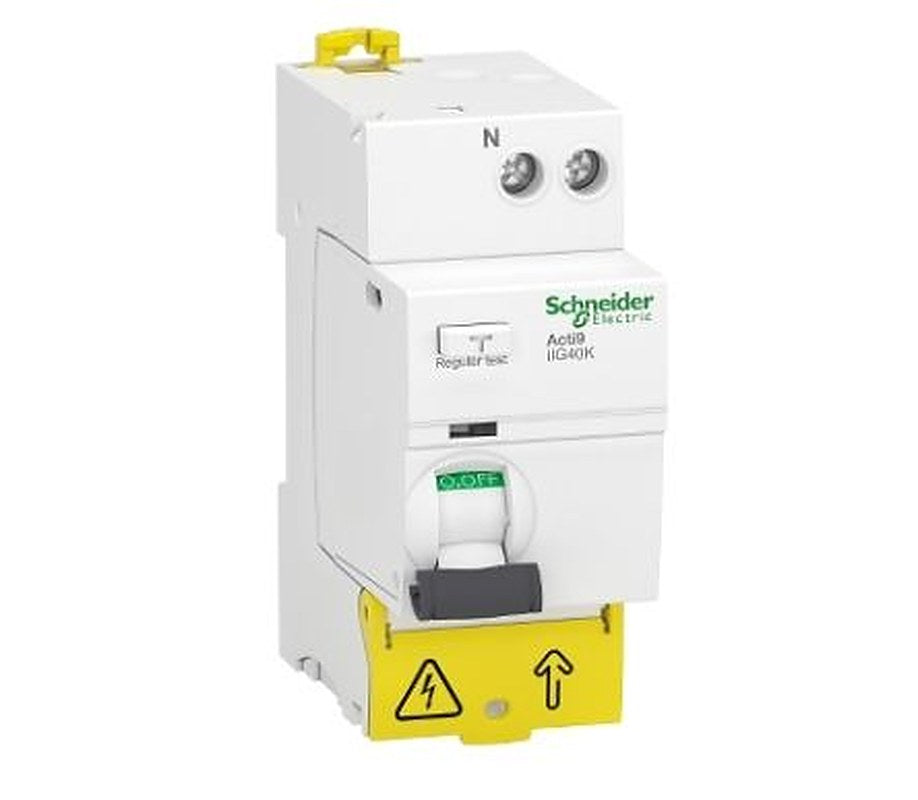 Schneider Electric Acti9 iIG40K Series Residual Current Circuit Breaker, 40A, 1-Pole, 30 mA, Type AC, 500 A 230V ac