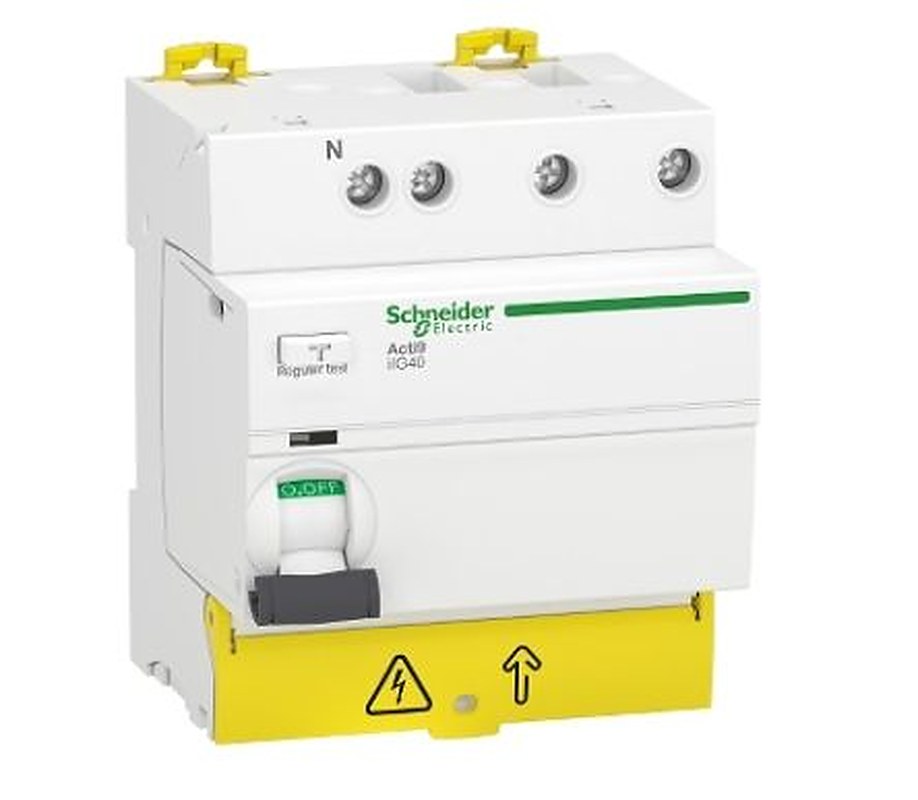 Schneider Electric Acti9 iIG40 Series Residual Current Circuit Breaker, 25A, 3+N-Pole, 300 mA, Type AC, 500 A 230V ac