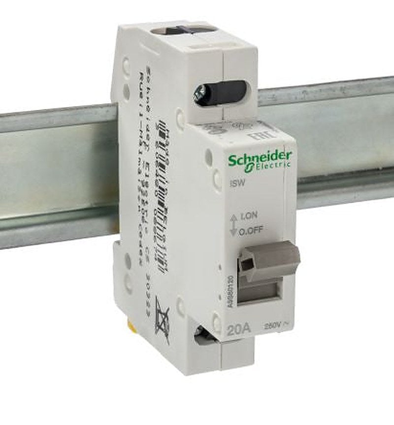 Schneider Electric 1-Pole DIN Rail Isolator Switch -, IP40, 20A