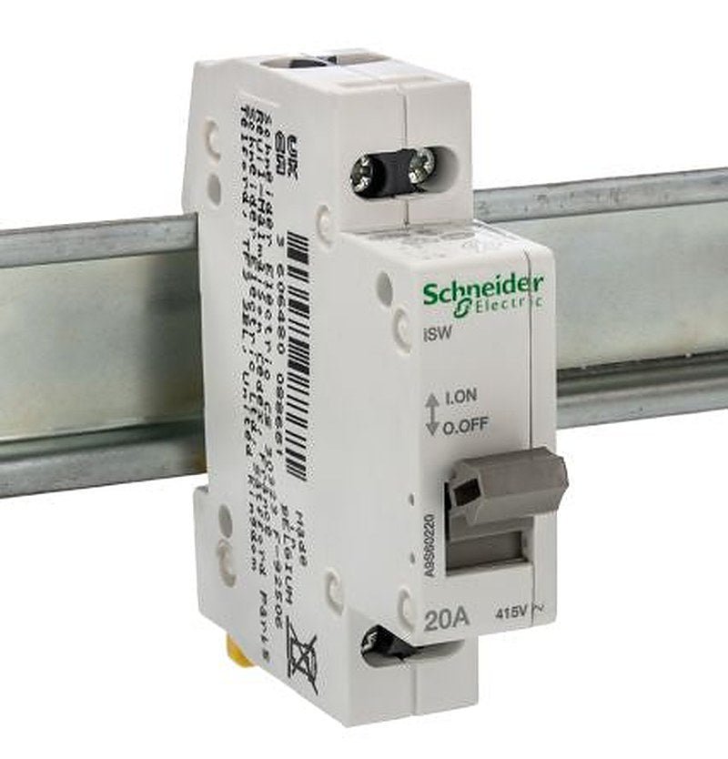 Schneider Electric 2-Pole DIN Rail Isolator Switch -, IP40, 20A