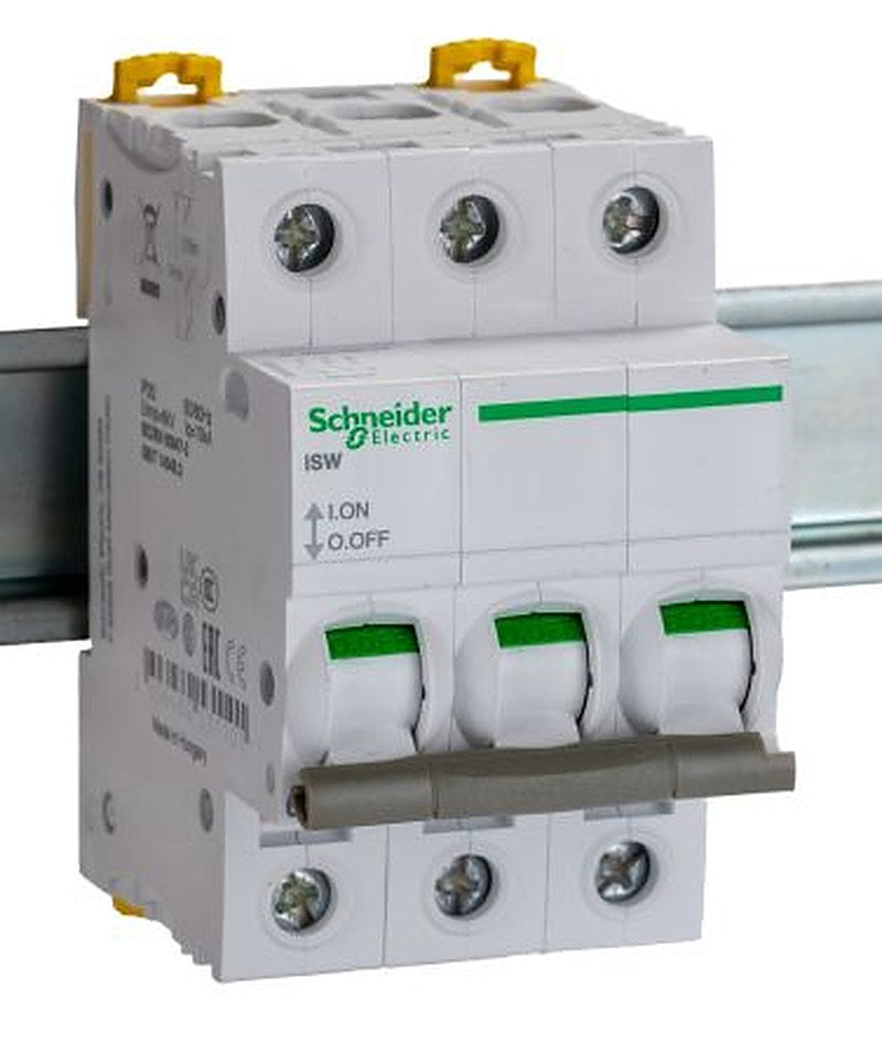 Schneider Electric 3-Pole DIN Rail Isolator Switch -, IP20, 63A