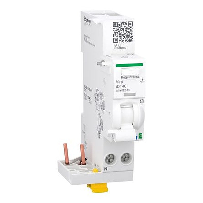 Schneider Electric Acti9 Active Vigi iDT40 Miniature Circuit Breaker, 1-Pole, 40A, Type A-SI, 230V ac AC