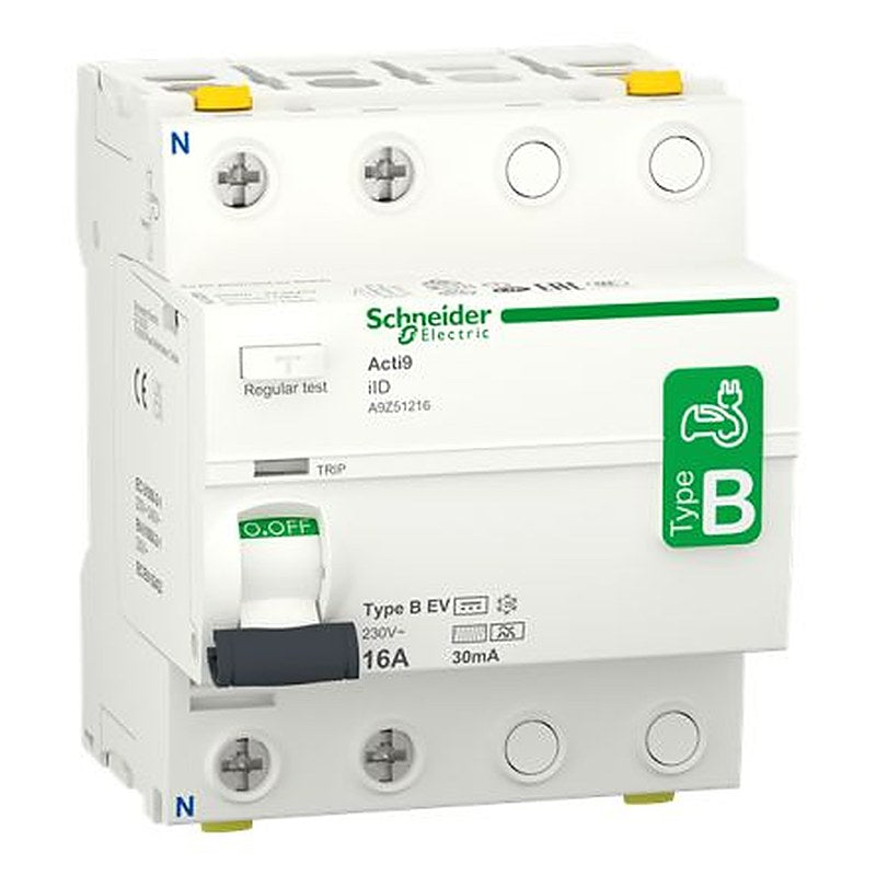 Schneider Electric A9Z51 Series Residual Current Circuit Breaker, 16A, 2-Pole, 30 mA, Type B-EV, 10 kA 230V ac