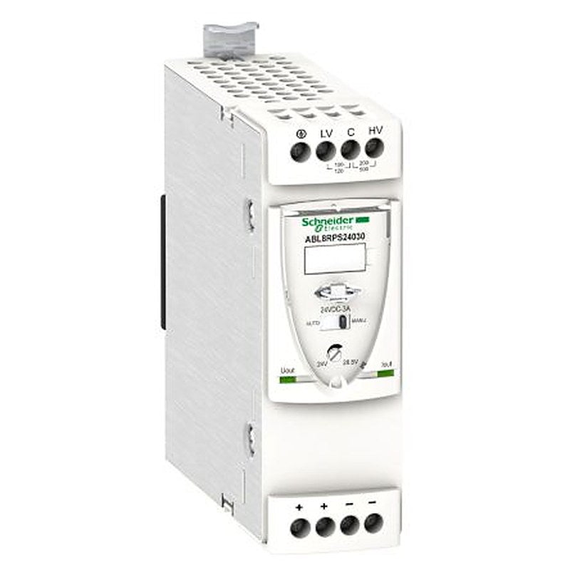 Schneider Electric Phaseo Switched Mode DIN Rail Power Supply 100V ac, 200 V ac, 240 V ac, 500 V ac 24V dc, 3 A Output