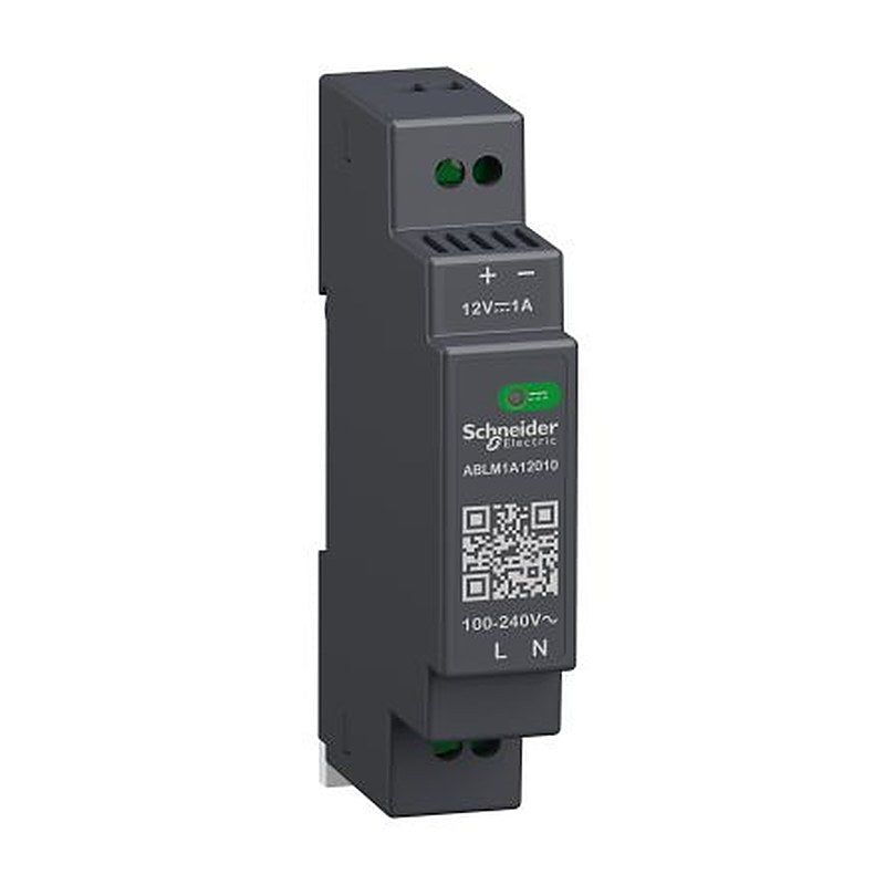 Schneider Electric Modicon ABL Regulated Switch Mode DIN Rail Power Supply 240V ac AC Input 12V dc, 1 A Output DC 12 W