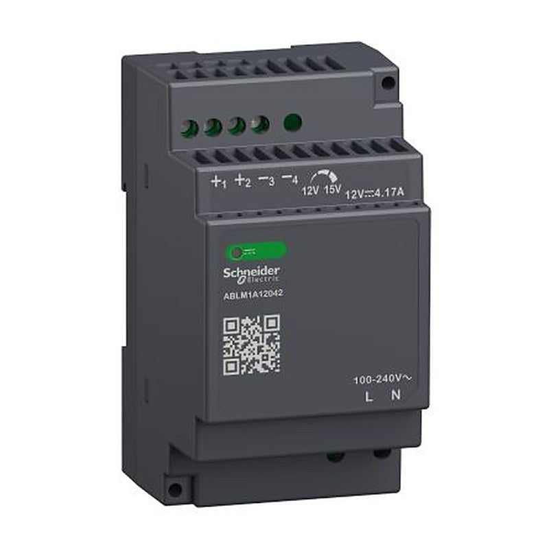 Schneider Electric Modicon ABL Regulated Switch Mode DIN Rail Power Supply 240V ac AC Input 12V dc, 4.17 A Output DC 50