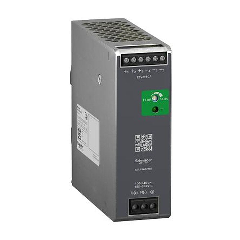 Schneider Electric Modicon ABL Regulated Switch Mode DIN Rail Power Supply 240V ac AC/DC Input 12V dc, 10 A Output DC