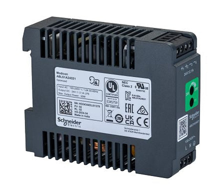 Schneider Electric Modicon ABL Regulated Switch Mode DIN Rail Power Supply 240V ac AC Input 24V dc, 2.1 A Output DC 50 W
