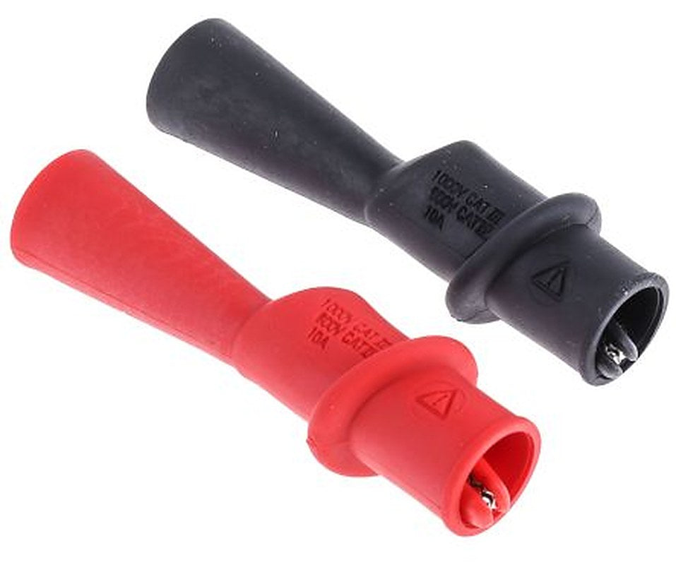 Fluke Crocodile Clip, Nickel Plated Steel Contact, Black, Red, 10A Insulated