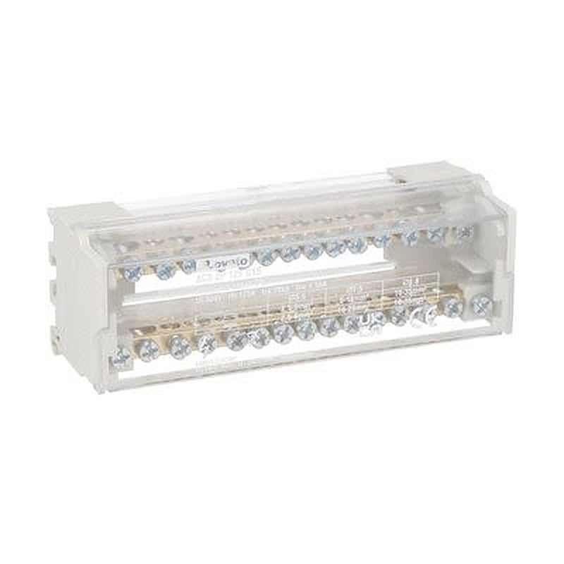 Lovato Distribution Block, 15 Way, 500V, 125A, Light Grey