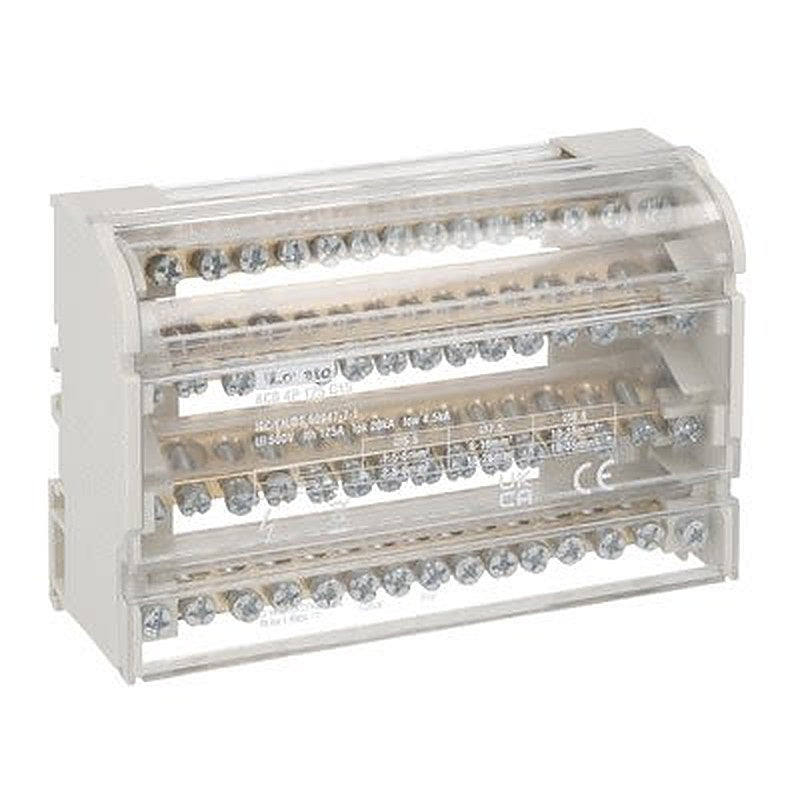 Lovato Distribution Block, 15 Way, 500V, 125A, Light Grey