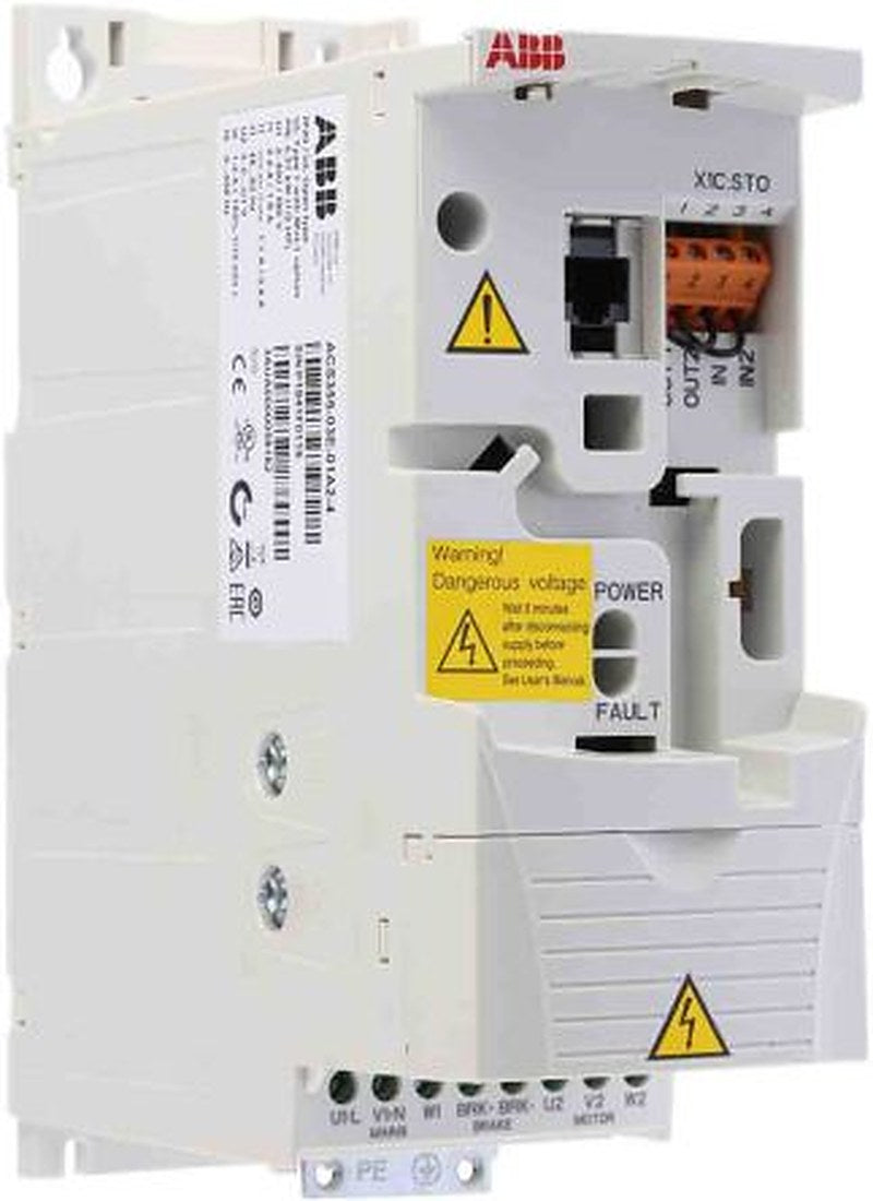 ABB Inverter Drive, 0.37 kW, 3 Phase, ACS355 Series 480V 1.2 A