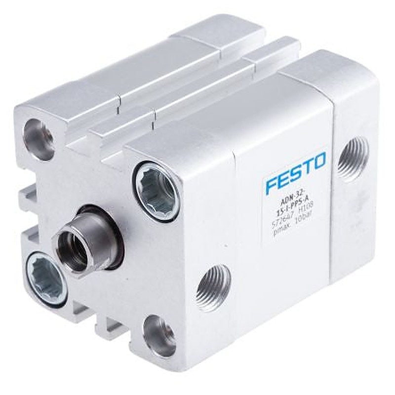 Festo Pneumatic Cylinder - 572647 32 mm Bore, 15 mm ADN Series, Double Acting Acting