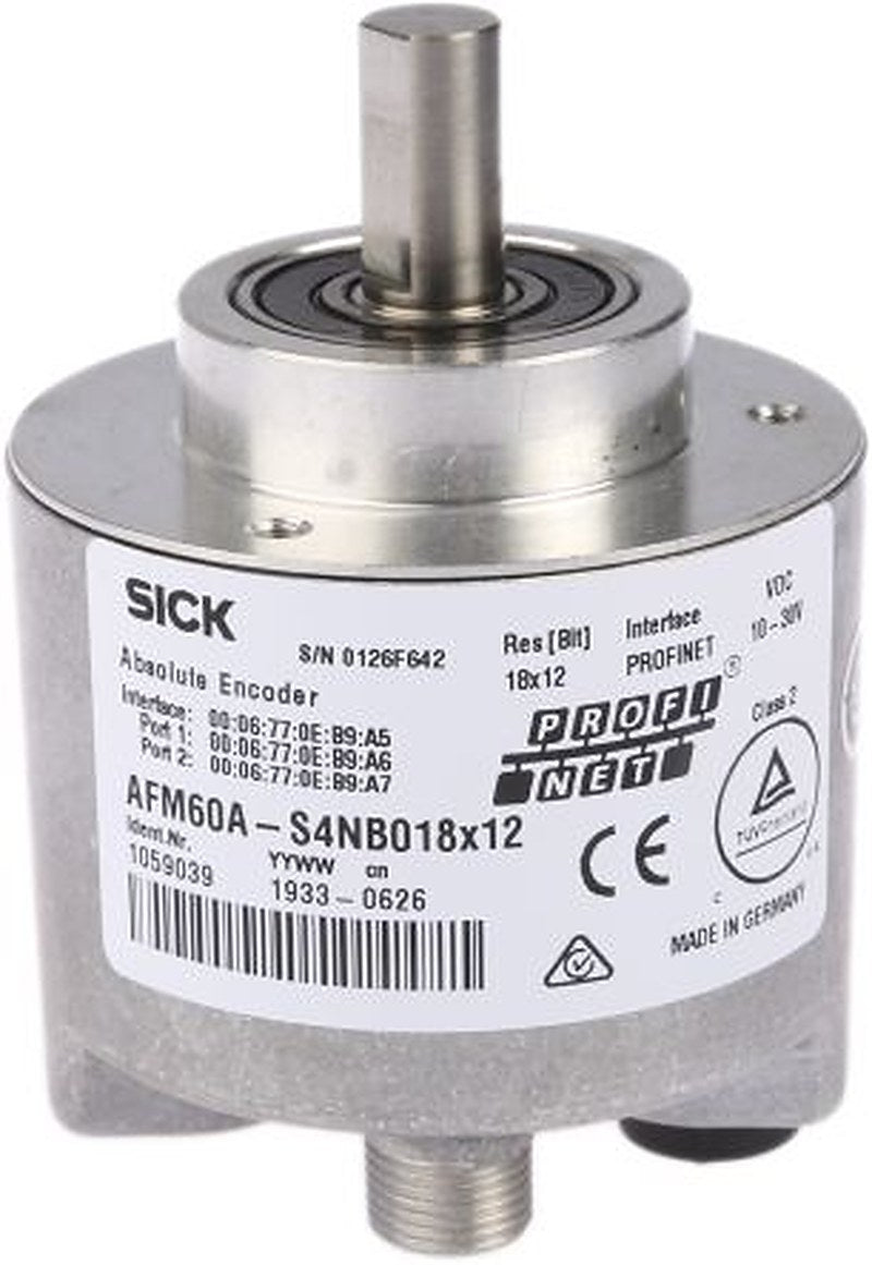 SICK AFM60 Series Absolute Absolute Encoder 30V dc, 262144 ppr ppr, Profinet Signal, Solid Type, 10 mm Shaft