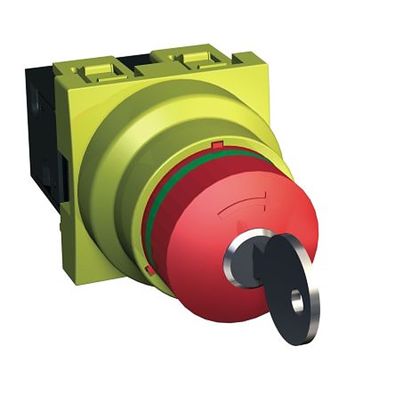Schneider Electric Unica Series Key Release Emergency Stop Push Button, Surface Mount, IP44