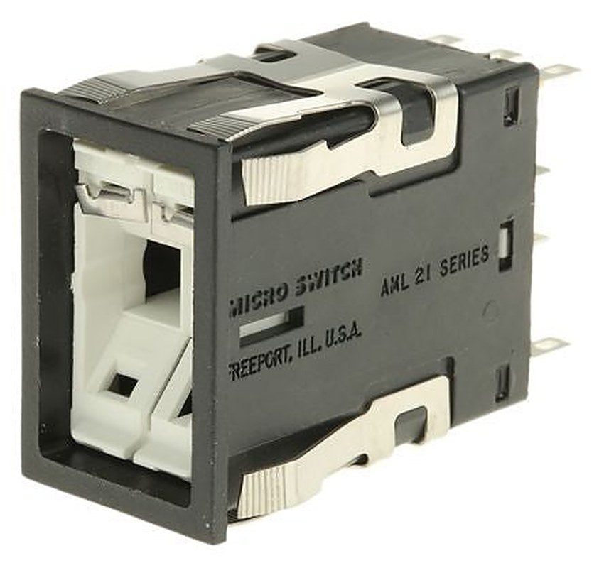 Honeywell AML Series Push Button Switch, Front Panel Mount Black, 2PDT, IP67