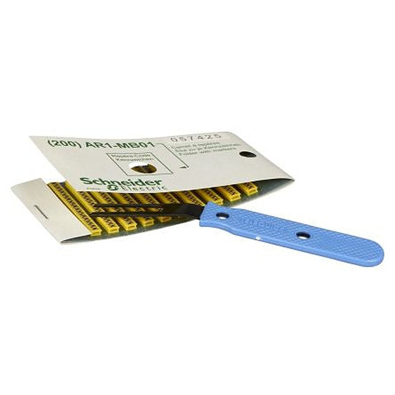 Schneider Electric Linergy DZ5 Clip-On Cable Marker, Yellow, Pre-printed "N" Black, AR1MB01