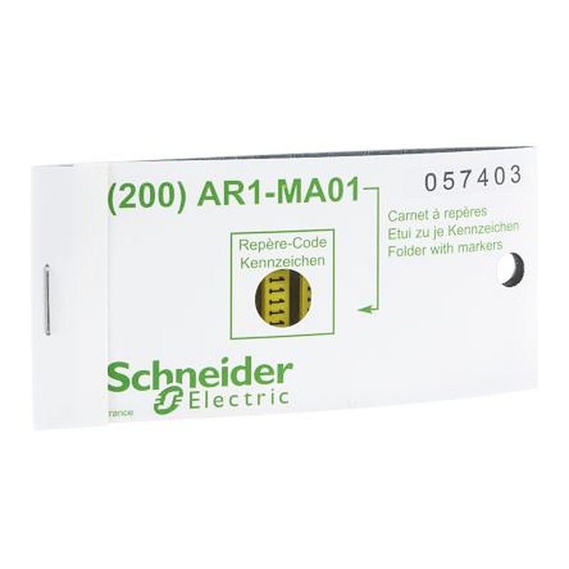 Schneider Electric AR1 Clip Tag Cable Marker, Black, Pre-printed "J" Yellow, AR1MB01J