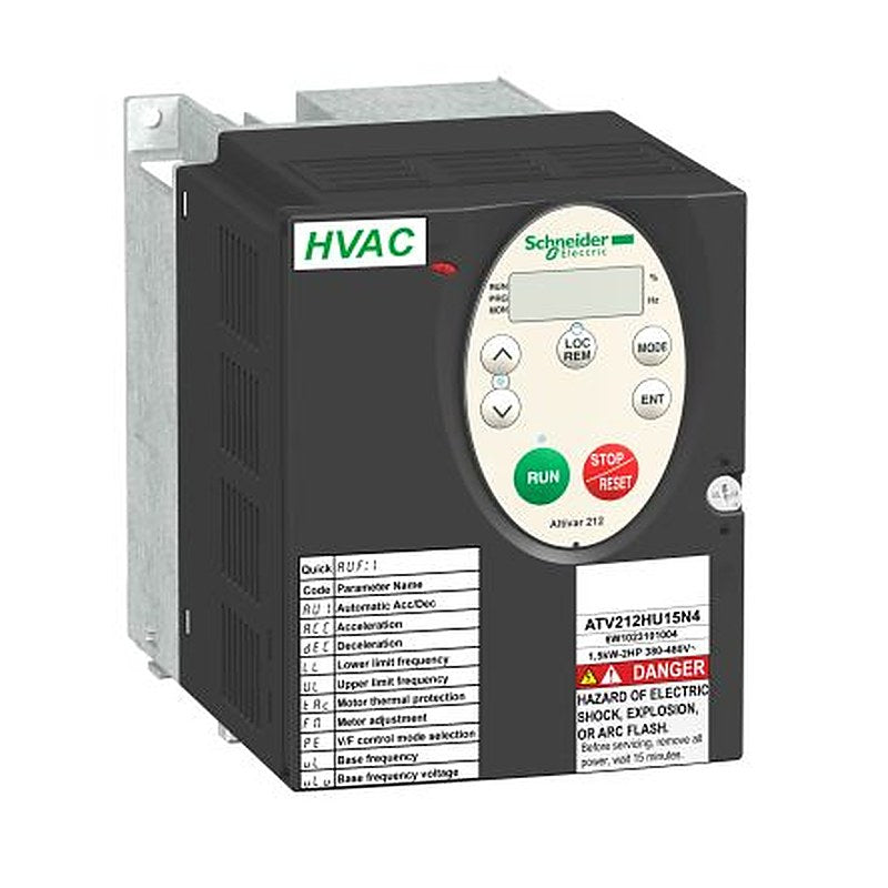 Schneider Electric Inverter Drive, 1.5 kW, 3 Phase, ATV 212 Series 528V 3.2 A