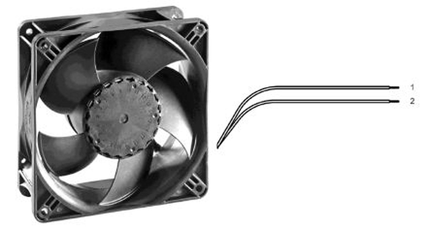 ebm-papst AxiACi 120 Series Axial Fan, 115V ac, 230 V ac, 172 m³/h, 4.4 W, 62 mA Max, IP65 120 mm, 120mm, 38 mm