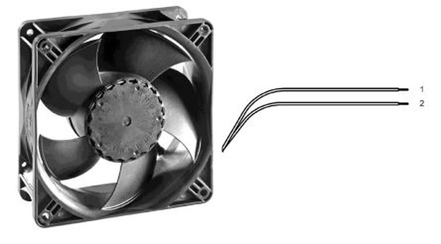 ebm-papst AxiACi 120 Series Axial Fan, 115V ac, 230 V ac, 96 m³/h, 1.7 W, 26 mA Max, IP65 120 mm, 120mm, 38 mm