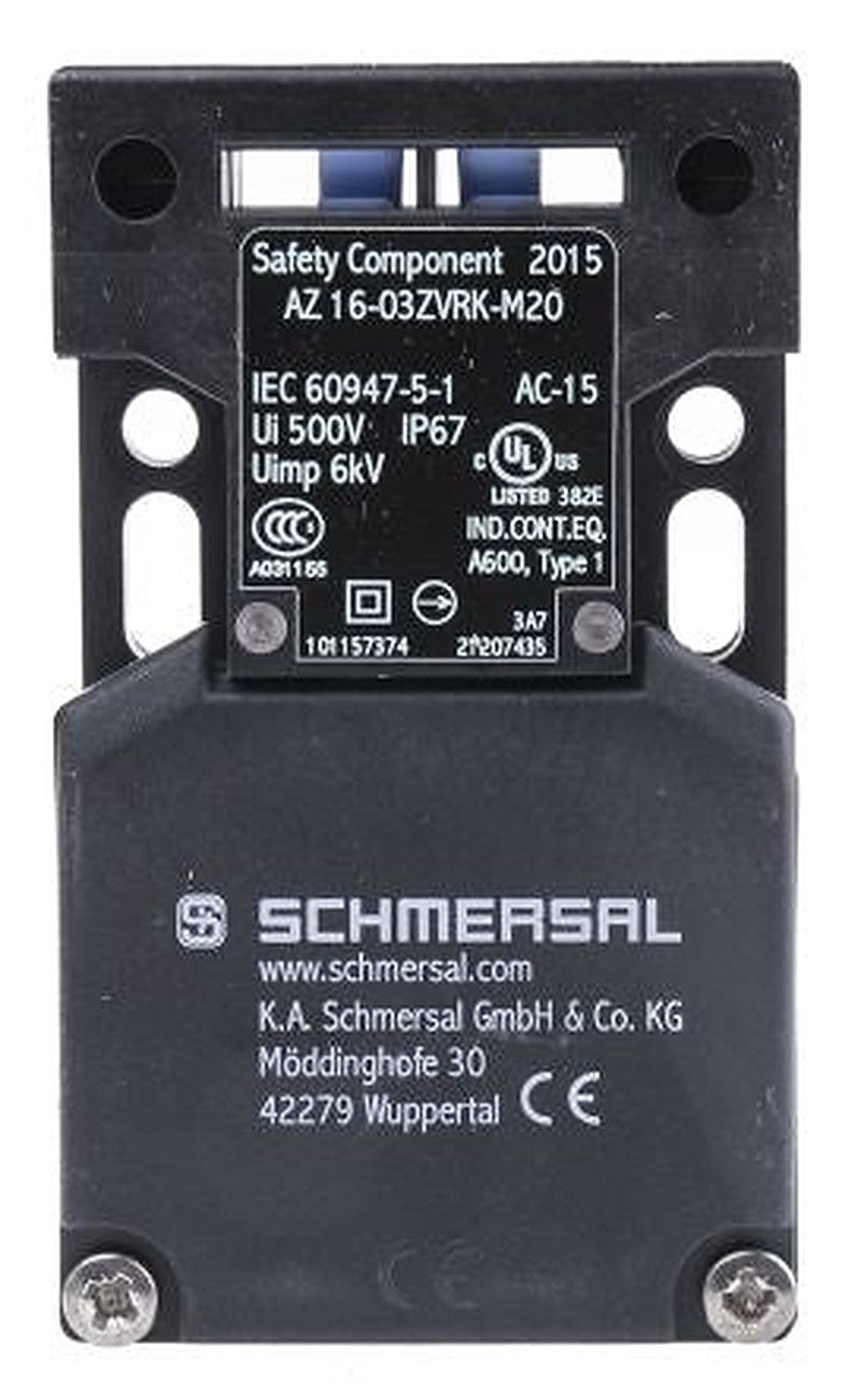 Schmersal AZ16 Safety Interlock Switch, Keyed, Fibreglass Reinforced Thermoplastic, Interlock