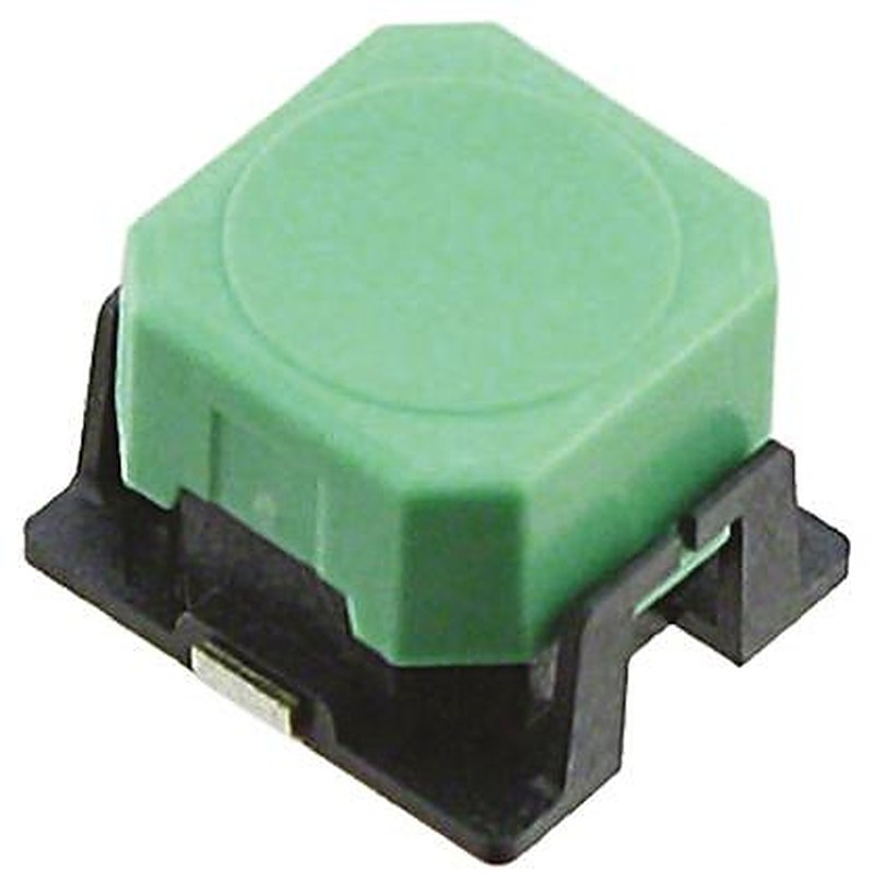 Omron Green Tactile Switch Cap, SPST 50mA 16 V, Through Hole, Through Hole