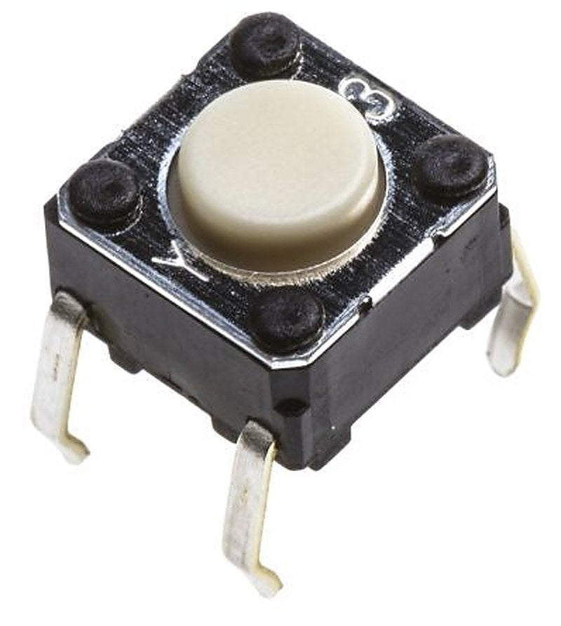 Omron Grey Tactile Switch Plunger, 0.9 mm, SPST 50mA 24 V dc, Through Hole