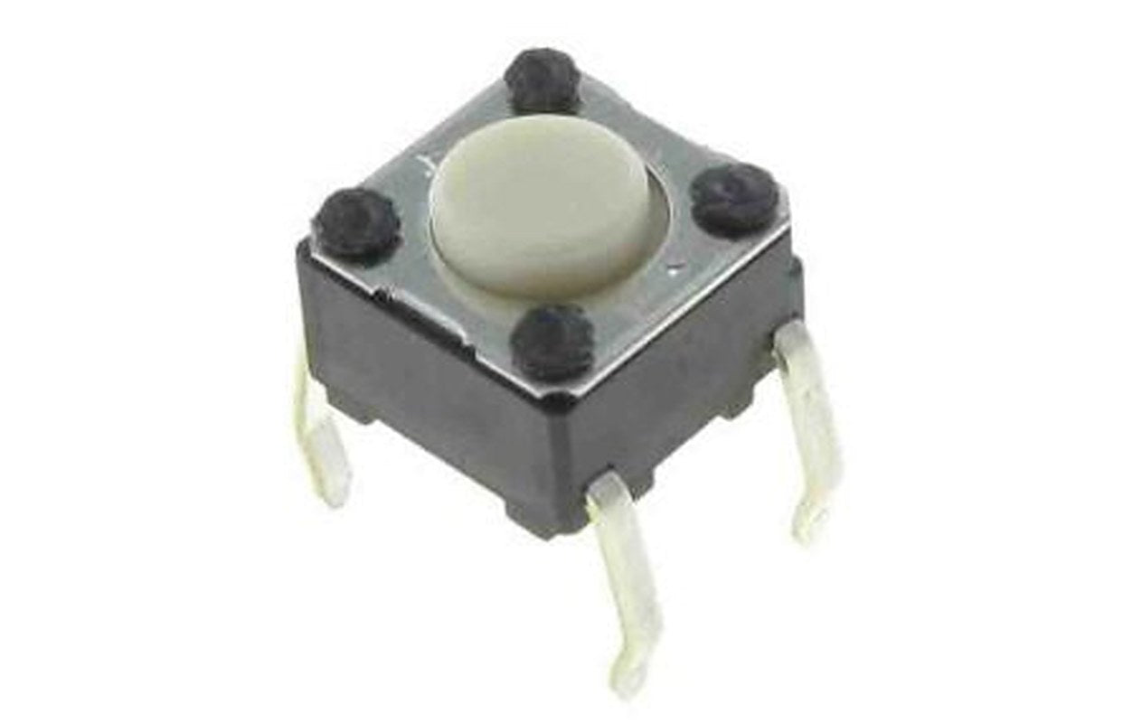 Omron IP00 White Tactile Switch Button, 6 mm, SPST 0.05A 24 V dc, Through Hole