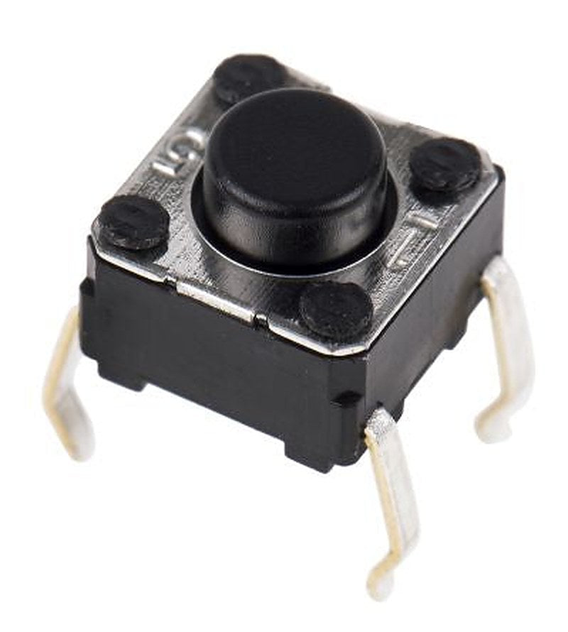 Omron IP00 Black Tactile Switch Plunger, 0.9 mm, SPST 50mA 24 V dc, Through Hole