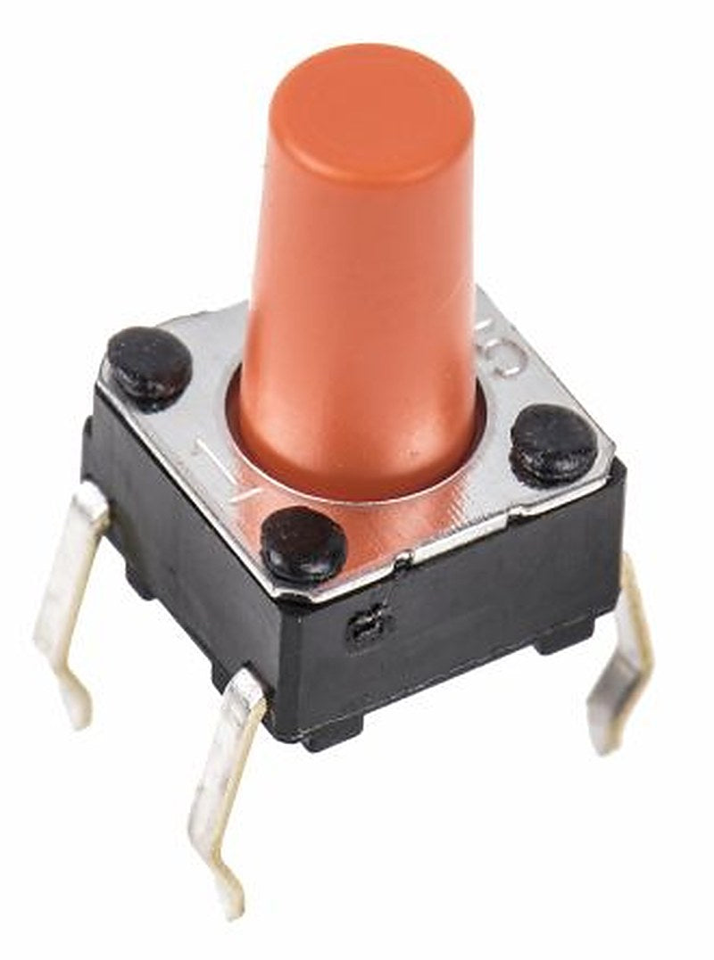 Omron Tactile Switch Plunger, 6.1 mm, SPST 50mA 24 V dc, Through Hole