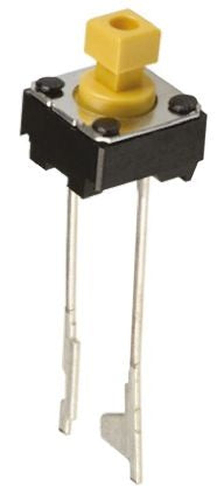 Omron IP00 Yellow Tactile Switch Plunger, 3 mm, SPST 50mA 24 V dc, Through Hole