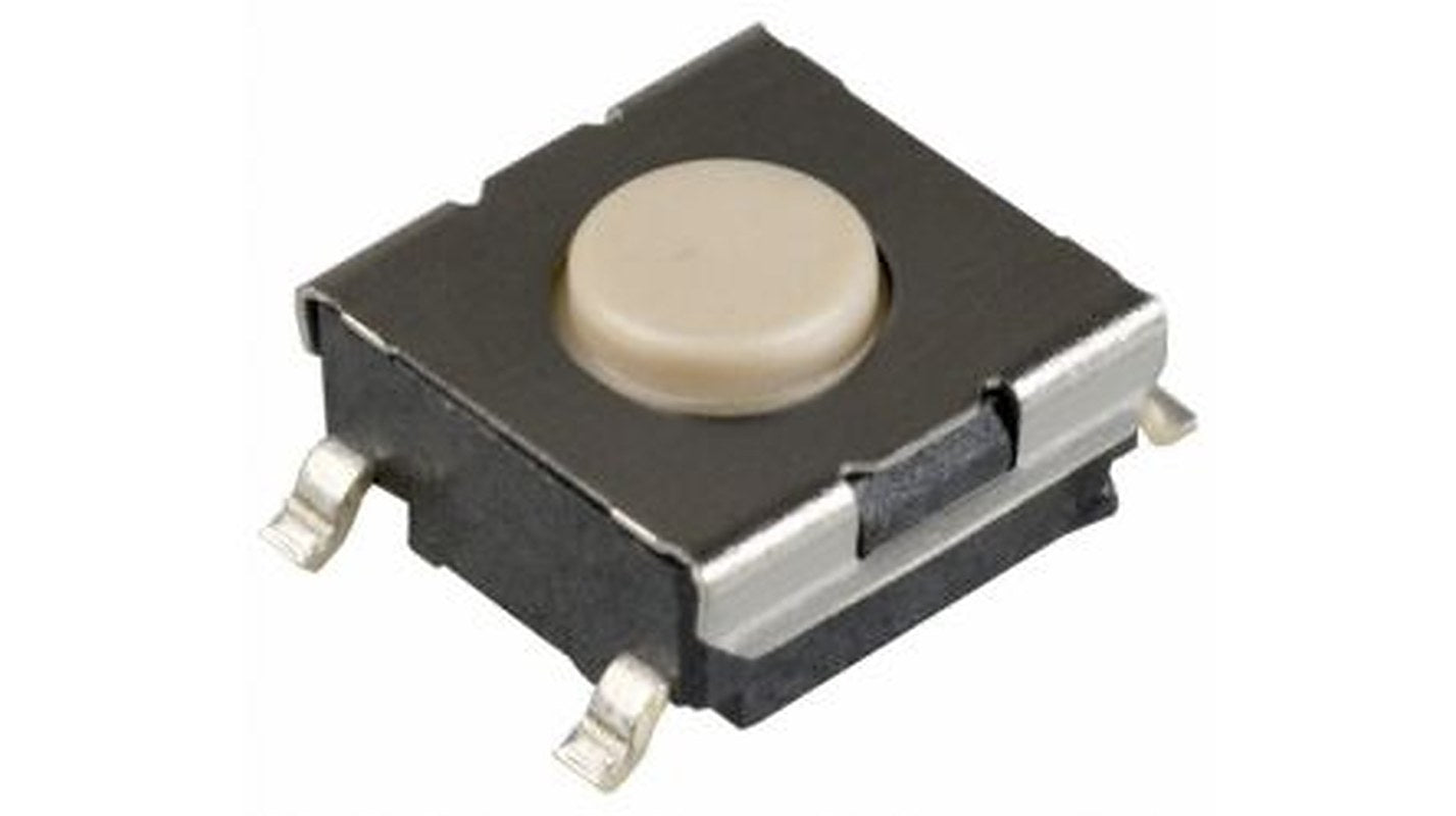 Omron IP00 Ivory Tactile Switch Plunger, 0.5 mm, SPST 50mA 24 V dc, Surface