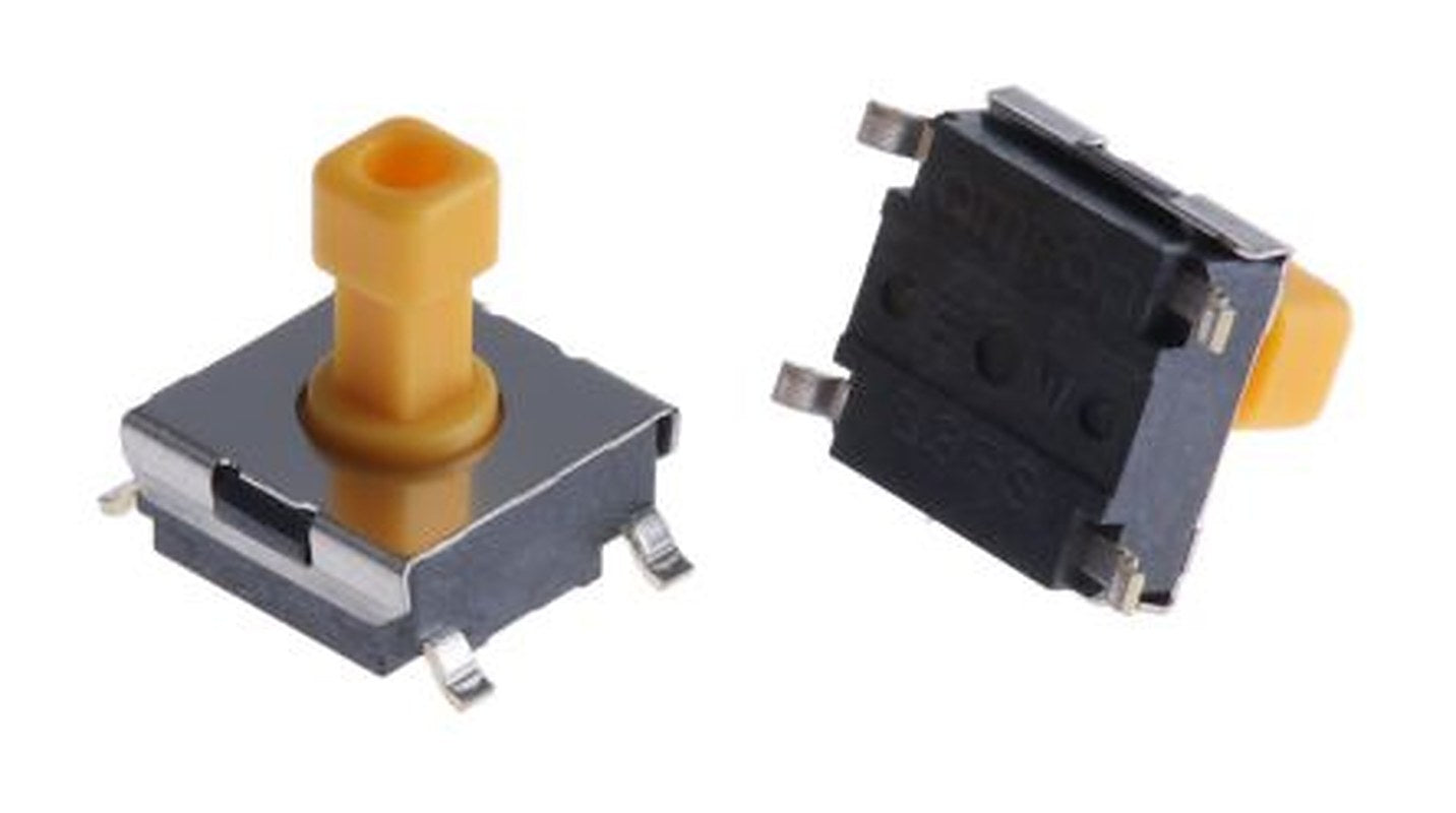 Omron Tactile Switch Plunger, 4.7 mm, SPST 50mA, 250 V ac 24 V dc, Through Hole