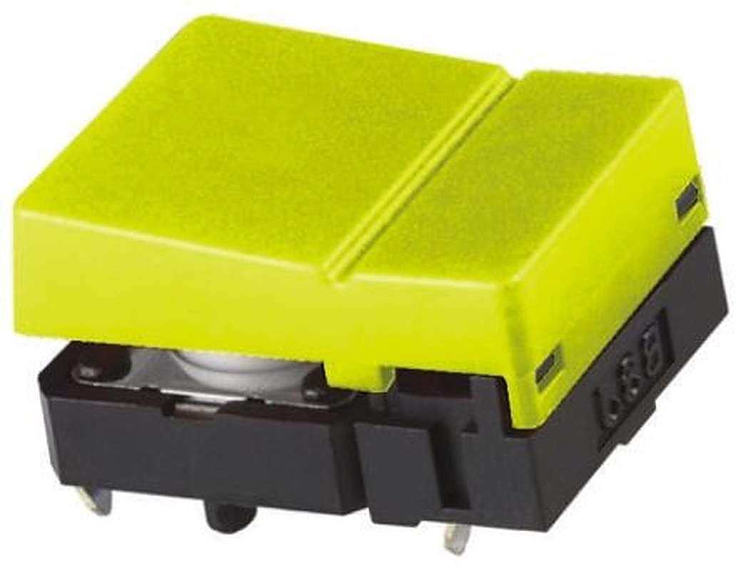 Omron Yellow Tactile Switch Button, 6.8 mm, SPST 50mA 24 V dc, Through Hole