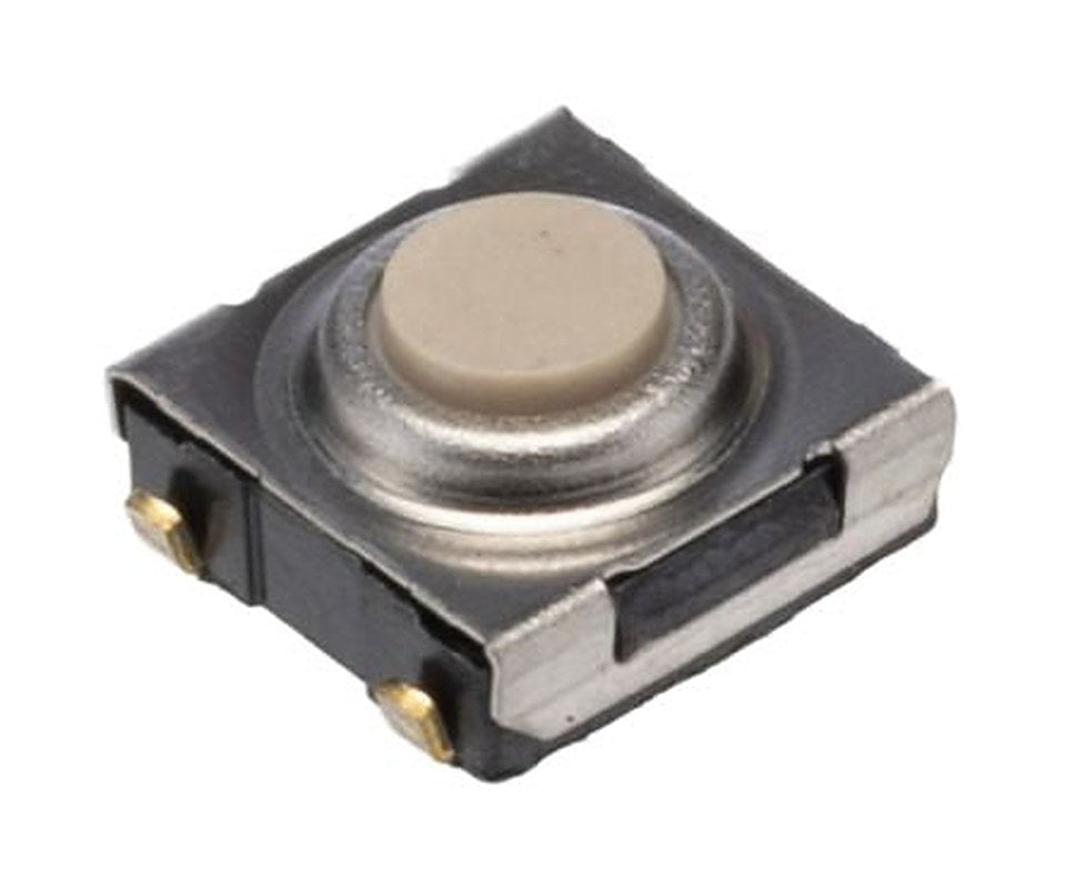 Omron IP67 Ivory Tactile Switch Button, 1.1 mm, SPST 50mA 24 V dc, Through Hole