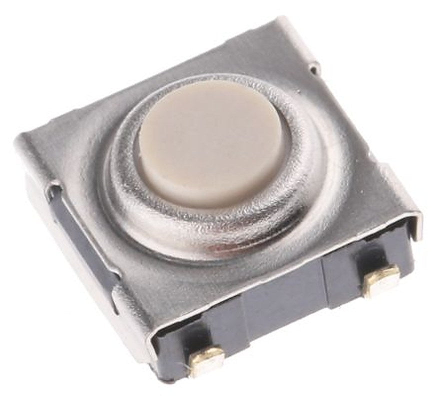 Omron IP67 Ivory Tactile Switch Button, 1.1 mm, SPST 50mA 24 V dc, Surface