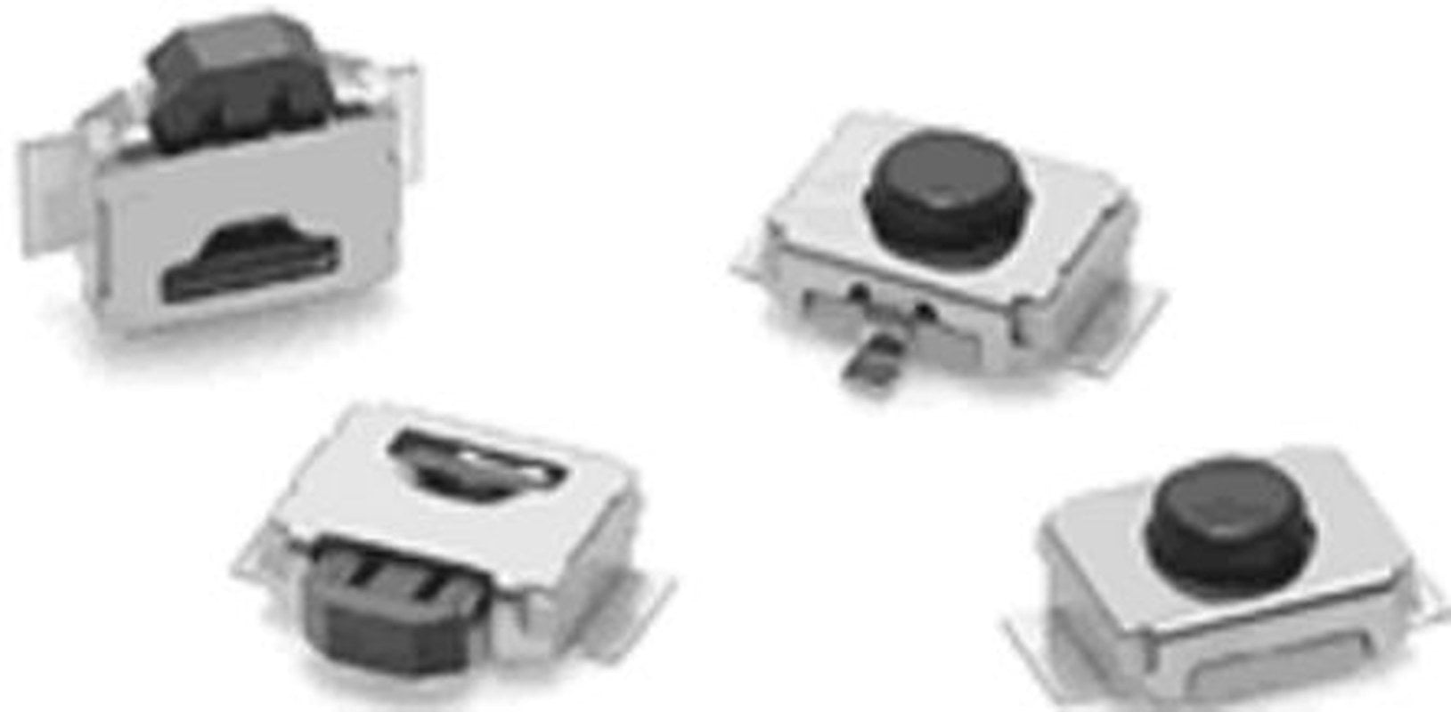Omron IP40 Black Tactile Switch Side, 0.7 mm, SPST 0.05A 12 V dc, Surface