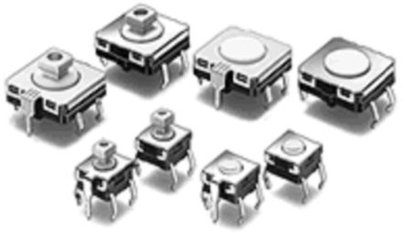 Omron IP40 White Tactile Switch Plunger, 1.8 mm, SPST 0.05A 24 V dc, Through Hole