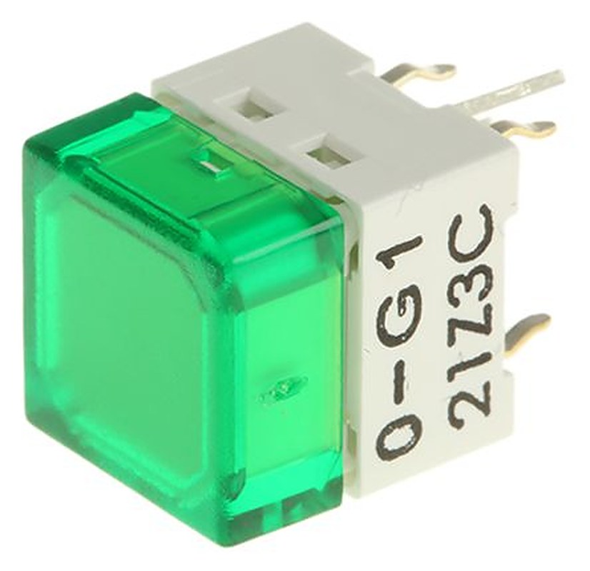 Omron IP00 Green Tactile Switch Cap, SPST-NO 50mA 24 V dc, PCB