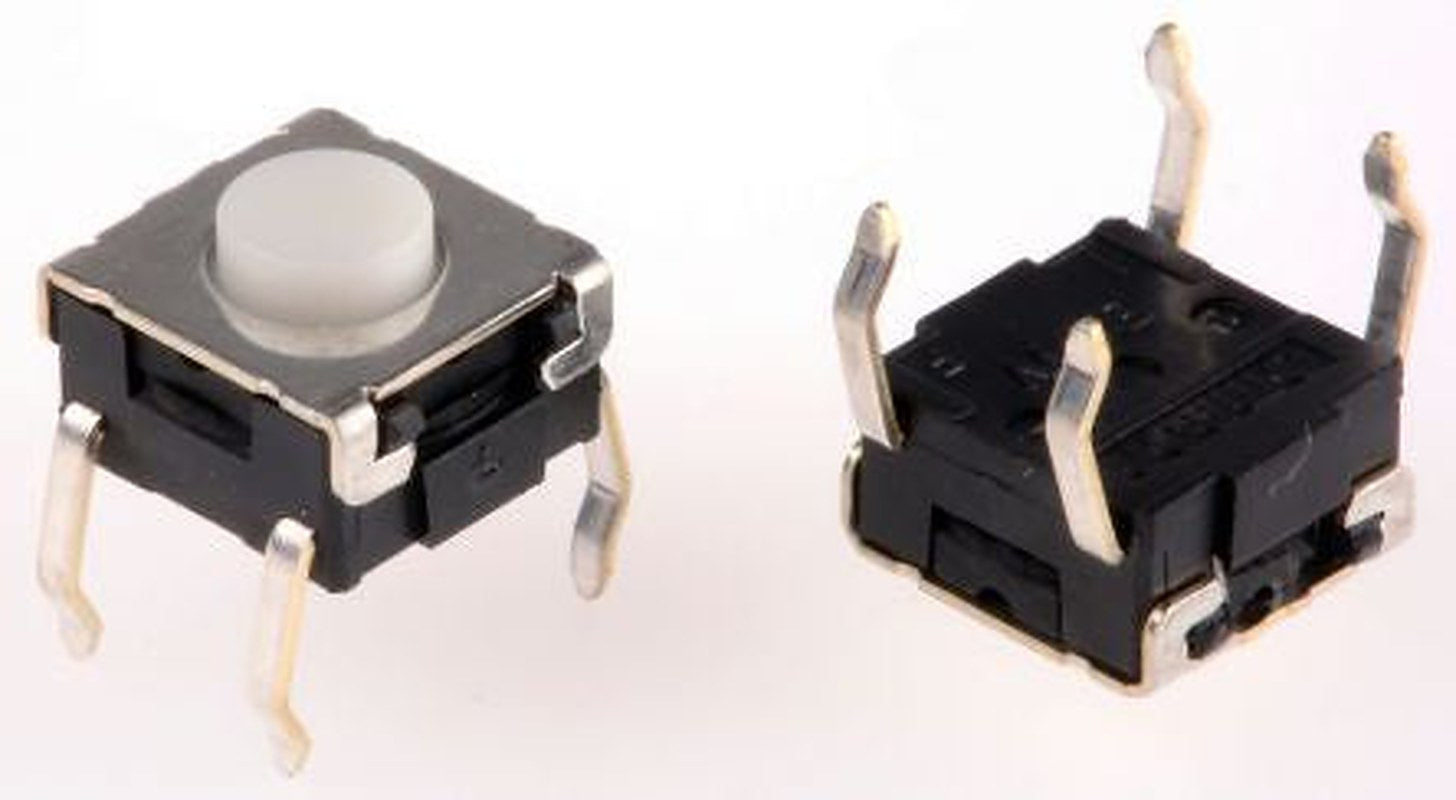 Omron IP67 Tactile Switch Plunger, 0.9 mm, SPST 50mA 24 V dc, Through Hole