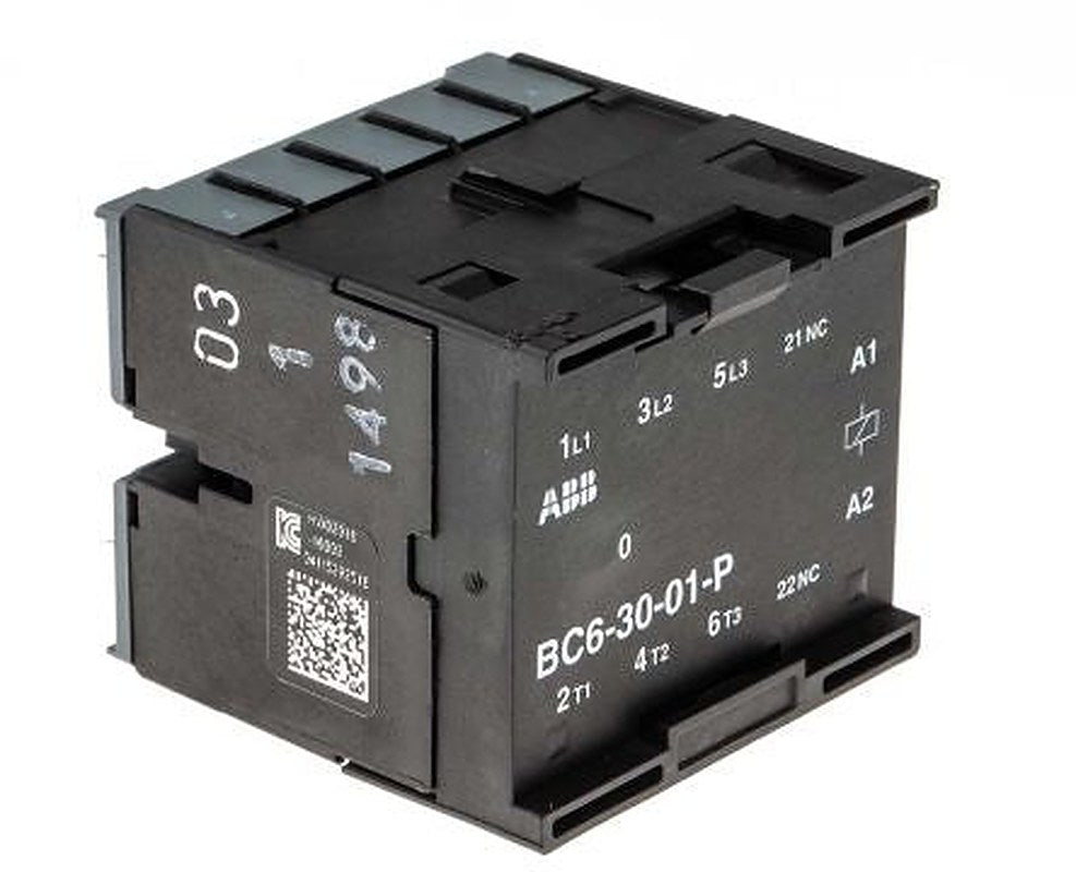 ABB B Contactor, 24V dc Coil, 3-Pole, 6 A, 4 kW 24V dc, 3 NO, 690V ac