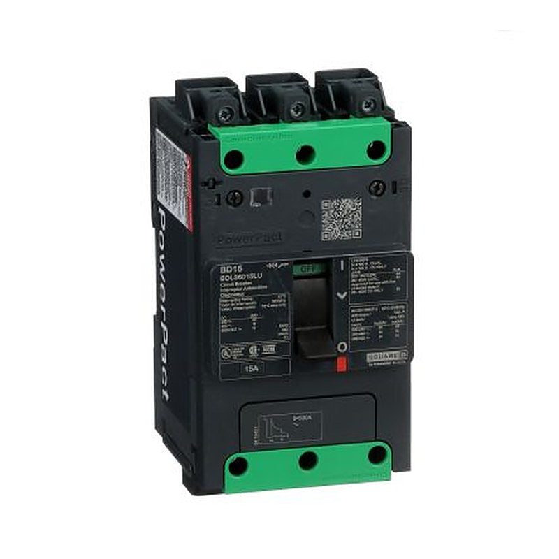 Schneider Electric, PowerPact, PowerPacT Molded Case Circuit Breaker 3-Pole 15A, Screw