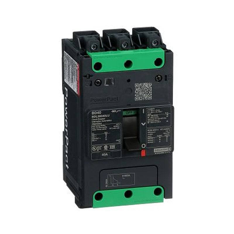 Schneider Electric, PowerPact, PowerPacT Molded Case Circuit Breaker 3-Pole 40A, Breaking Capacity 25 kA, Screw