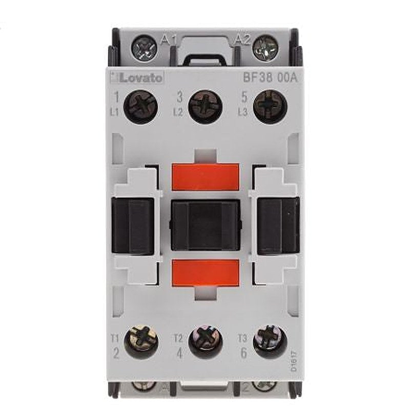 Lovato BF Contactor, 24V ac Coil, 3-Pole, 38 A, 18.5 kW, 3 NO, 440V ac